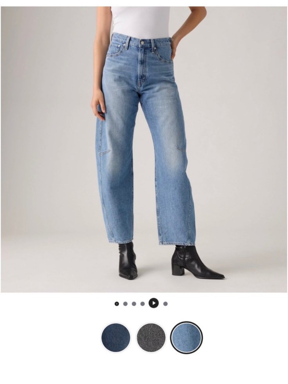 Levi's Light Blue High-Rise Cropped Straight Jeans